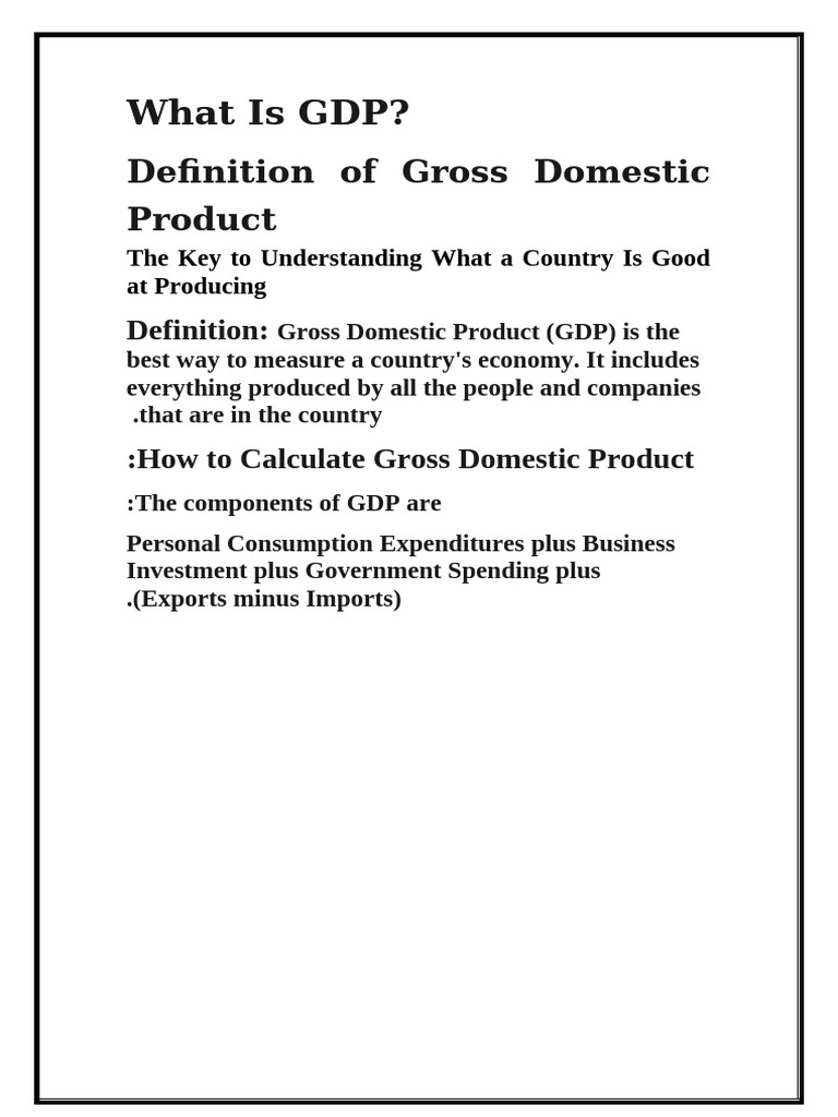 Understanding Gross Domestic Product (GDP) | PDF