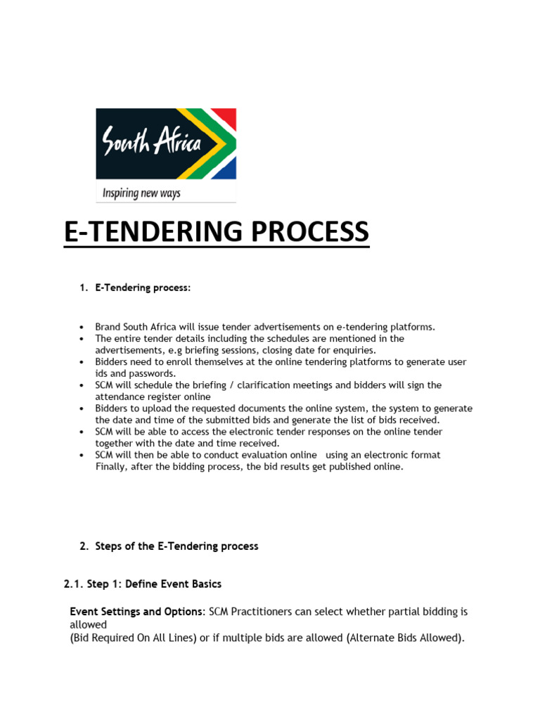 E-Tendering Process Overview Guide | PDF | Computing | Software