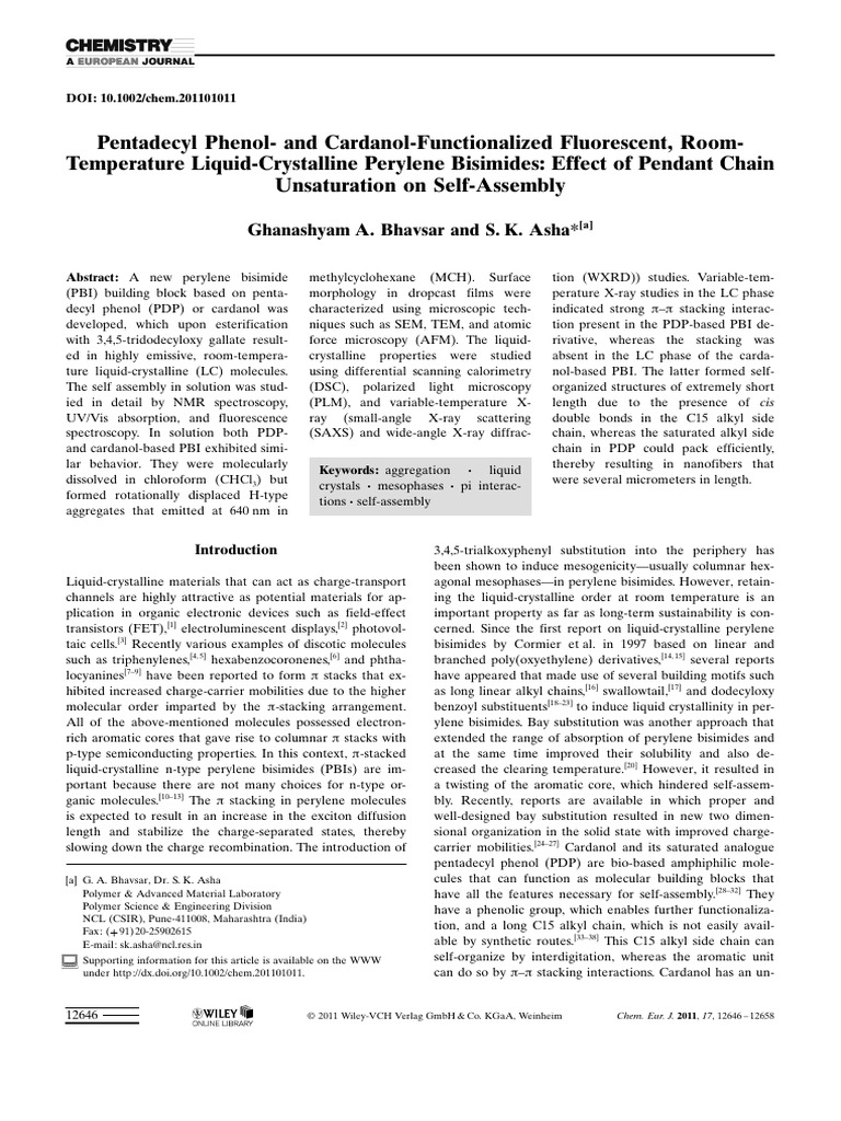 Liquid-Crystalline Perylene Bisimides | PDF | Liquid Crystal ...