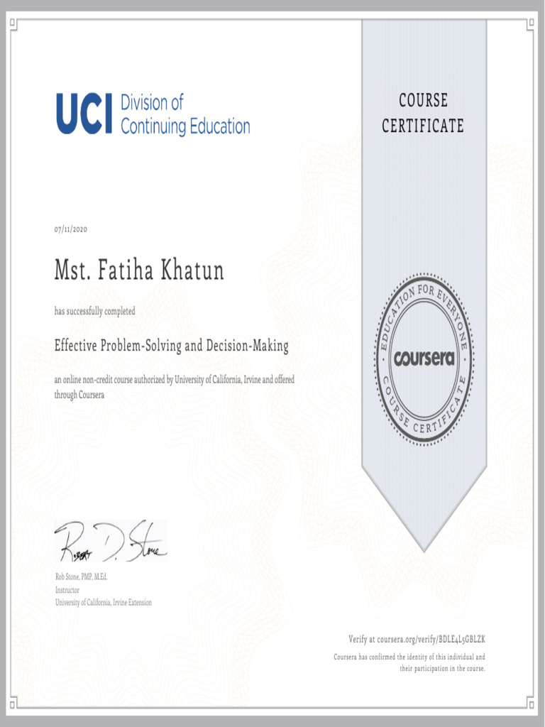 UC Irvine Problem-Solving Certificate | PDF | Publicly Traded Companies ...