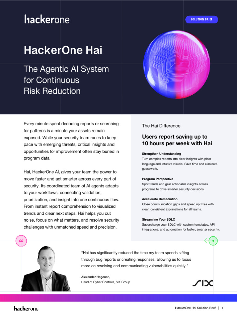 Hackerone Hai: The Agentic Ai System For Continuous Risk Reduction ...