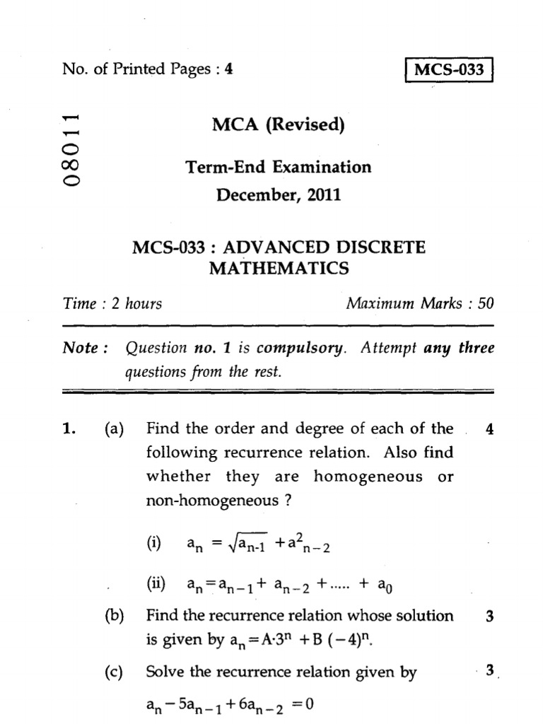 MCS 033 Dec 11 | PDF | Teaching Methods & Materials | Science & Mathematics