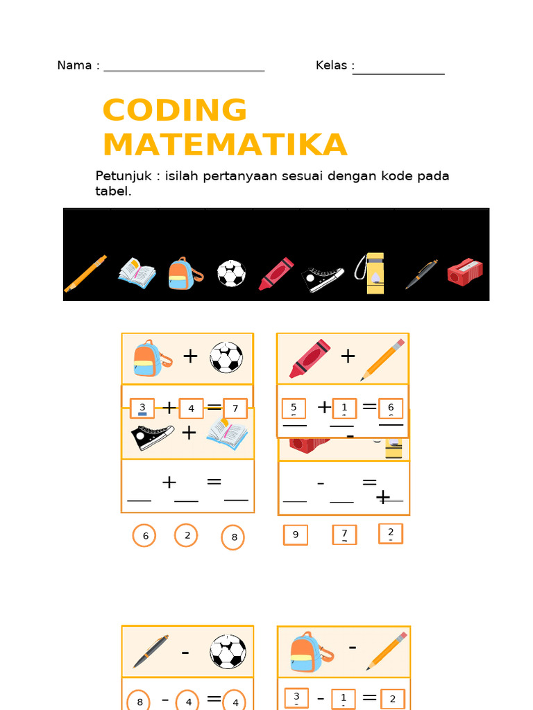 Latihan Coding Matematika Siswa | PDF