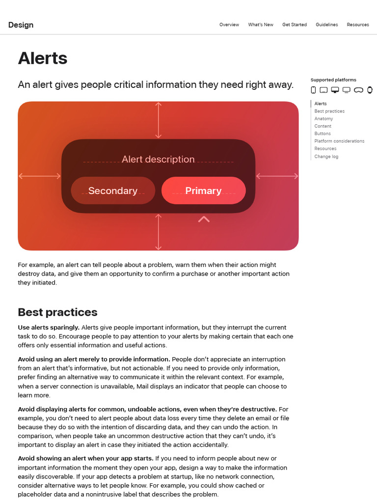 Design Human Interface Guidelines Alerts | PDF | Ios | System Software