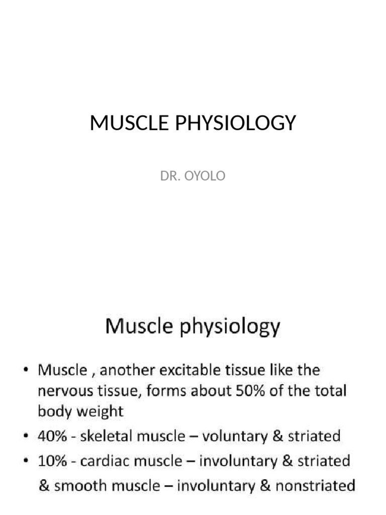 Muscle Physiology | PDF