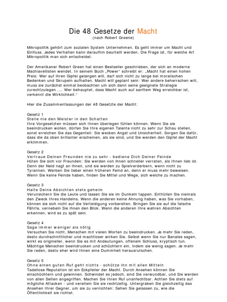 Die 48 Gesetze Der Macht PDF