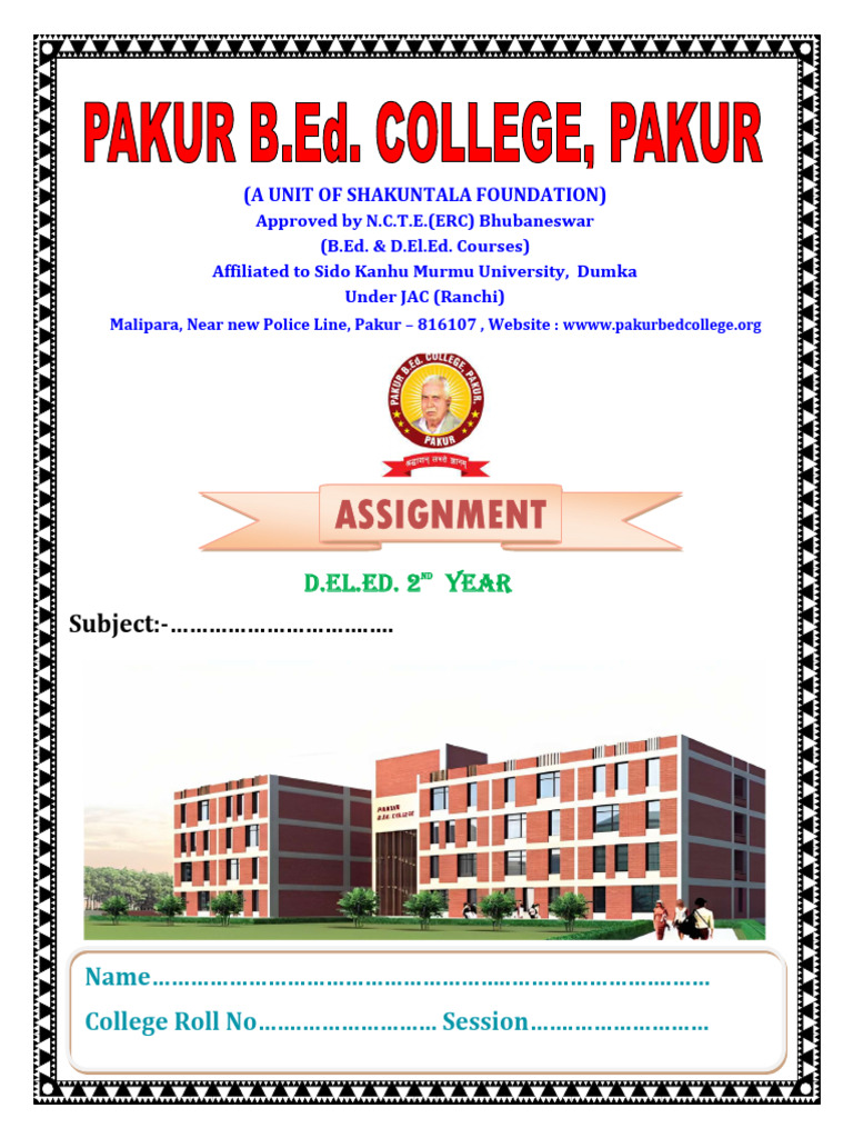 D.El.Ed. Assignment Guidelines | PDF