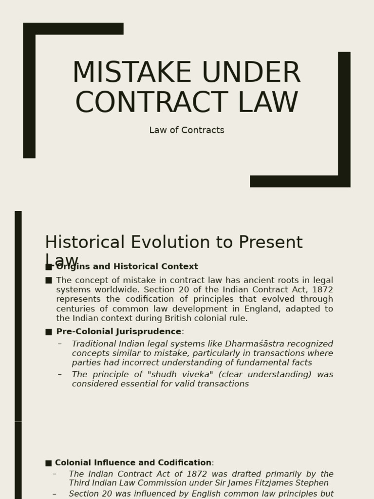 Mutual Mistake in Contract Law | PDF | Consent | Legal Concepts