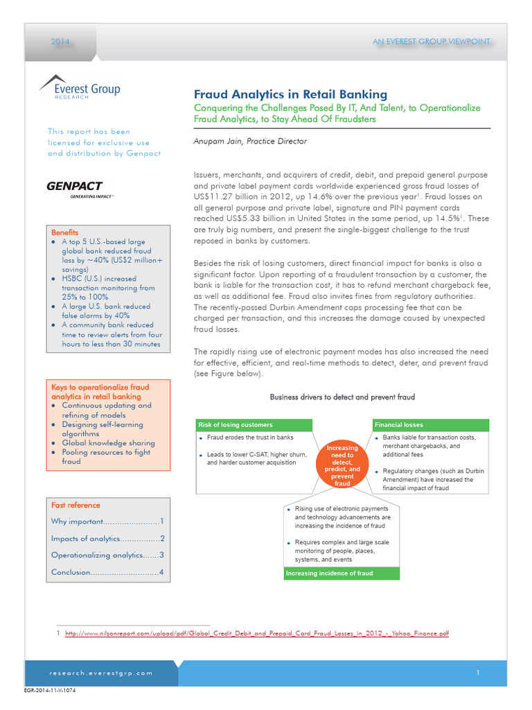 Fraud Analytics in Retail Banking Detect Deter and Prevent | PDF ...