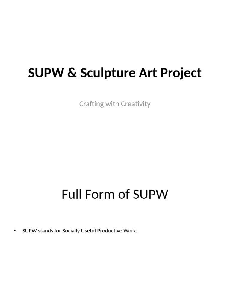 SUPW Sculpture Project | PDF