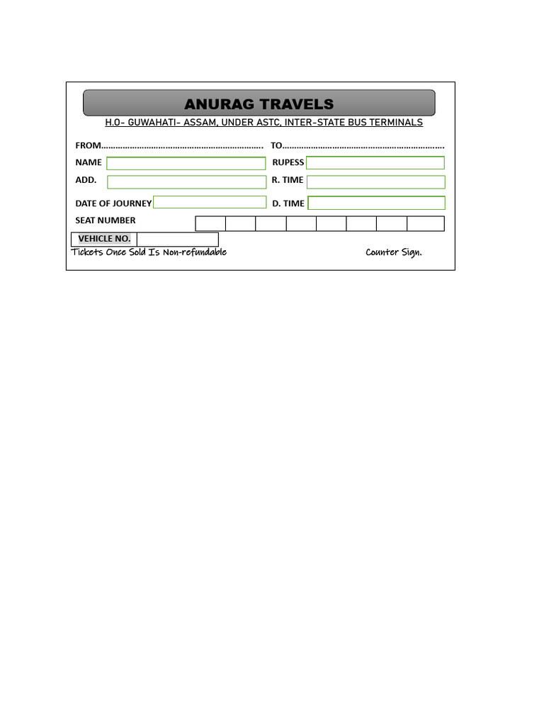 Anurag Travels: H.O-Guwahati - Assam, Under Astc, Inter-State Bus ...