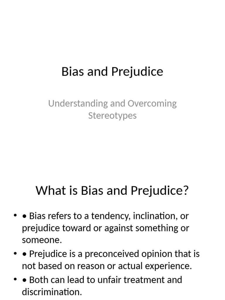 Understanding Bias and Prejudice | PDF