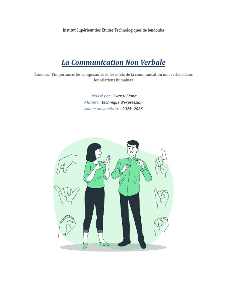 Importance de la Communication Non Verbale | PDF | Communication non ...