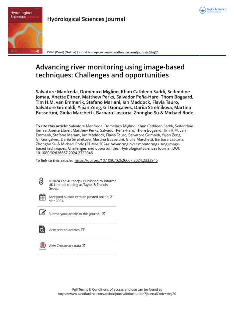 Image-Based River Monitoring Advances | PDF | Water Quality | Water