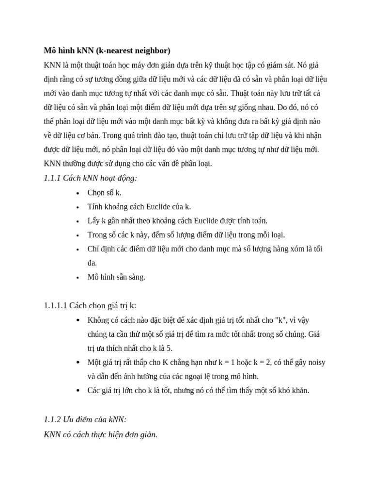 Mô hình kNN | PDF