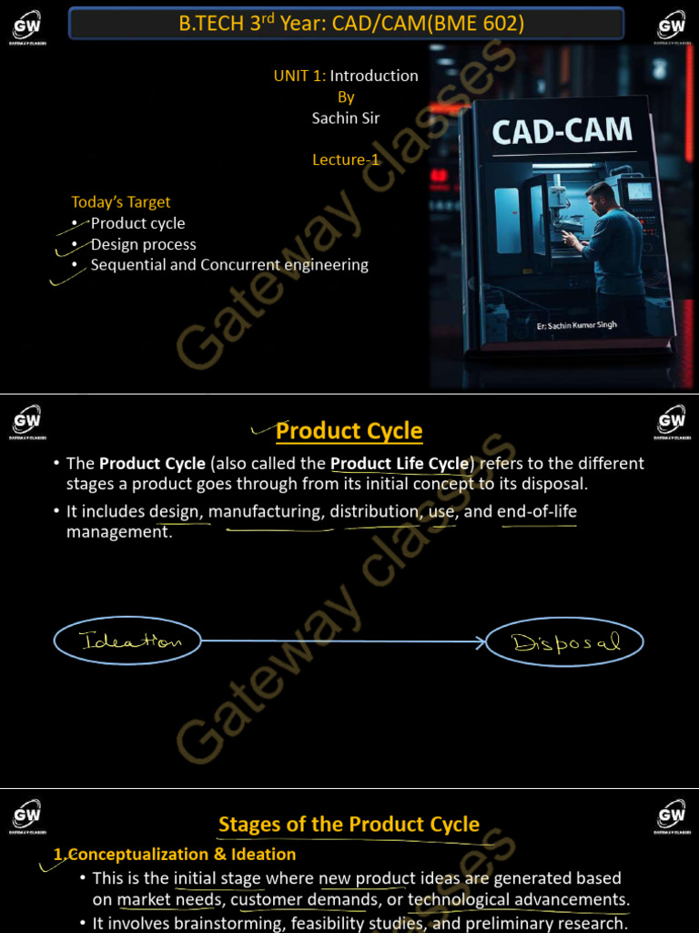 CAD/CAM Product Cycle & Design Process | PDF | Computer Aided Design ...