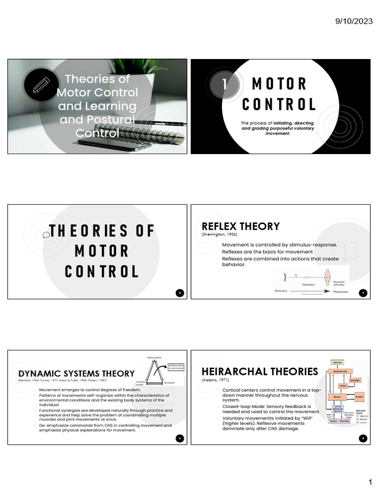 Theories of Motor Control and Learning Postural Control Handout | PDF ...