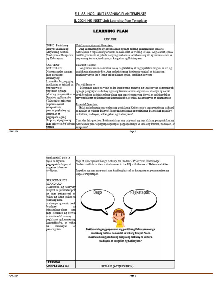 Unit Learning Plan Lila | PDF