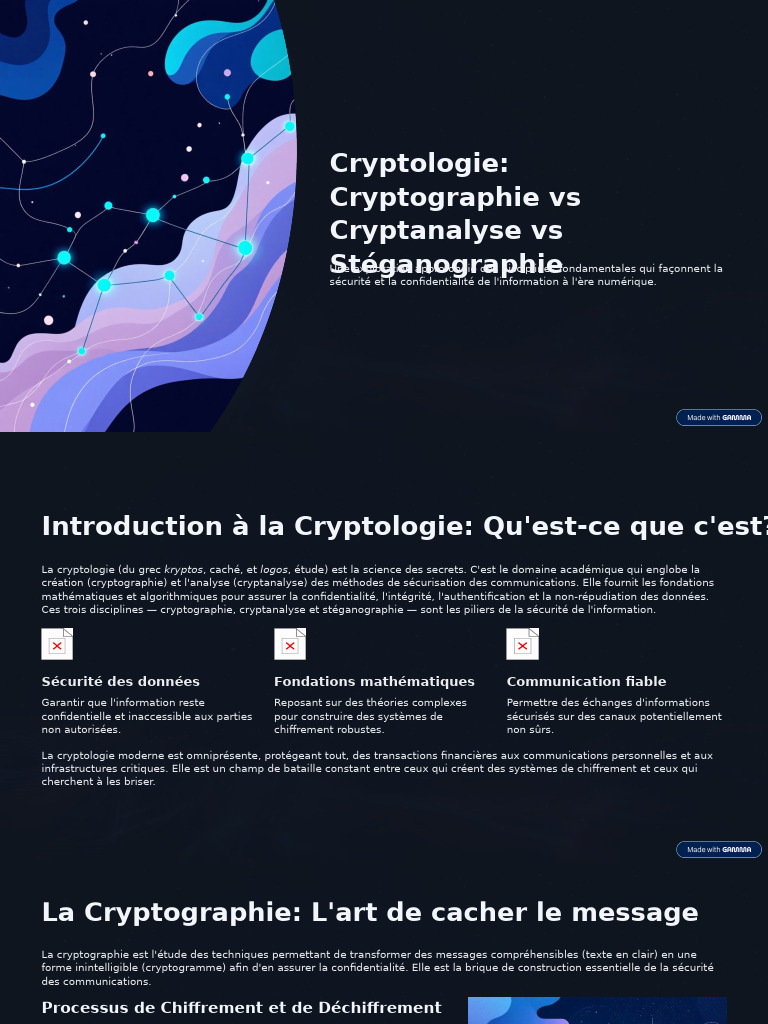 Cryptologie : Cryptographie, Cryptanalyse, Stéganographie | PDF ...