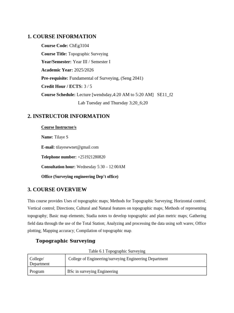 Topographic Surveying 2018 Lecture | PDF | Topography | Surveying