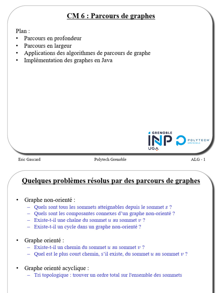 Parcours de graphes en Java : DFS et BFS | PDF | Algorithmes ...