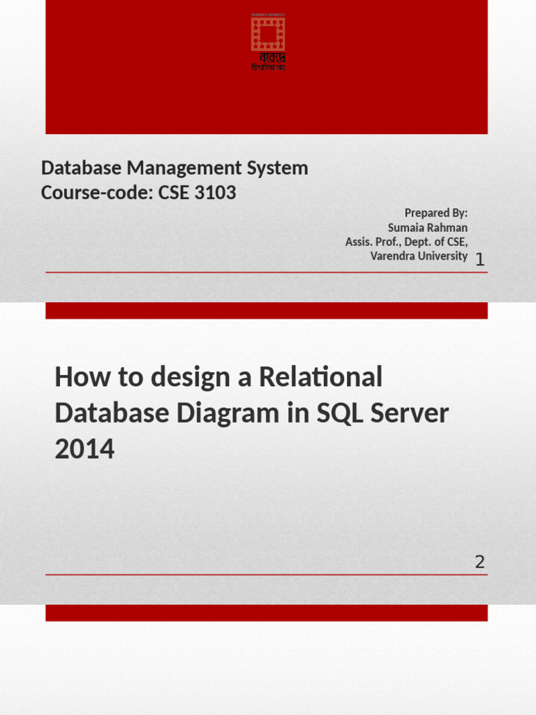 Designing a Relational Database in SQL | PDF | Relational Database ...