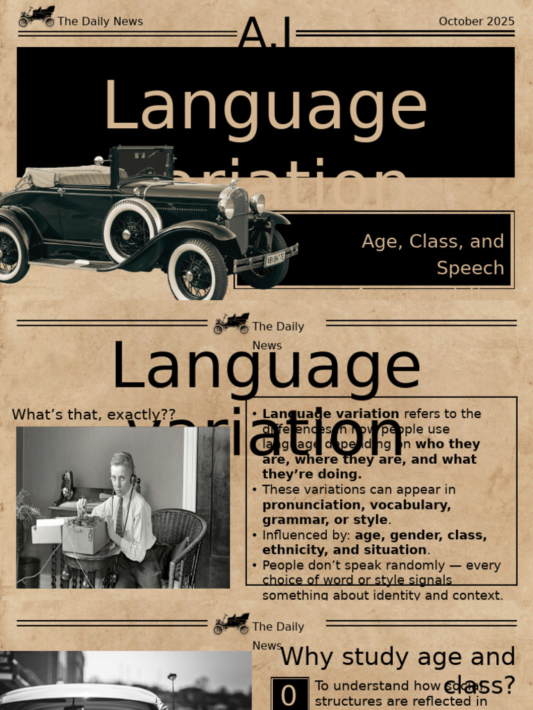 Meeting 4 - Language Variation - Age, Class, CAT | PDF | Linguistics ...
