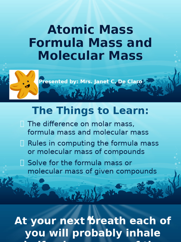 Understanding Atomic and Molecular Mass | PDF | Molecules | Chemical ...