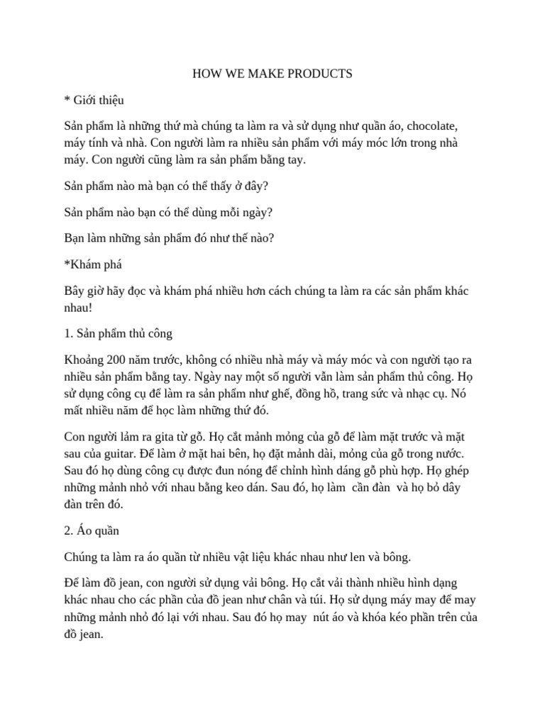 How We Make Products | PDF
