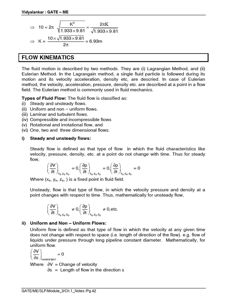 Fluid Flow Kinematics Overview | PDF | Fluid Dynamics | Vortices