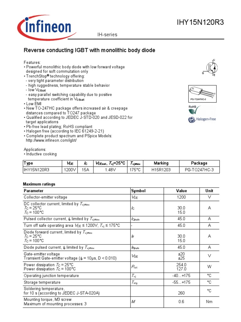 IGBT H15R1203 | Resistor | Diode