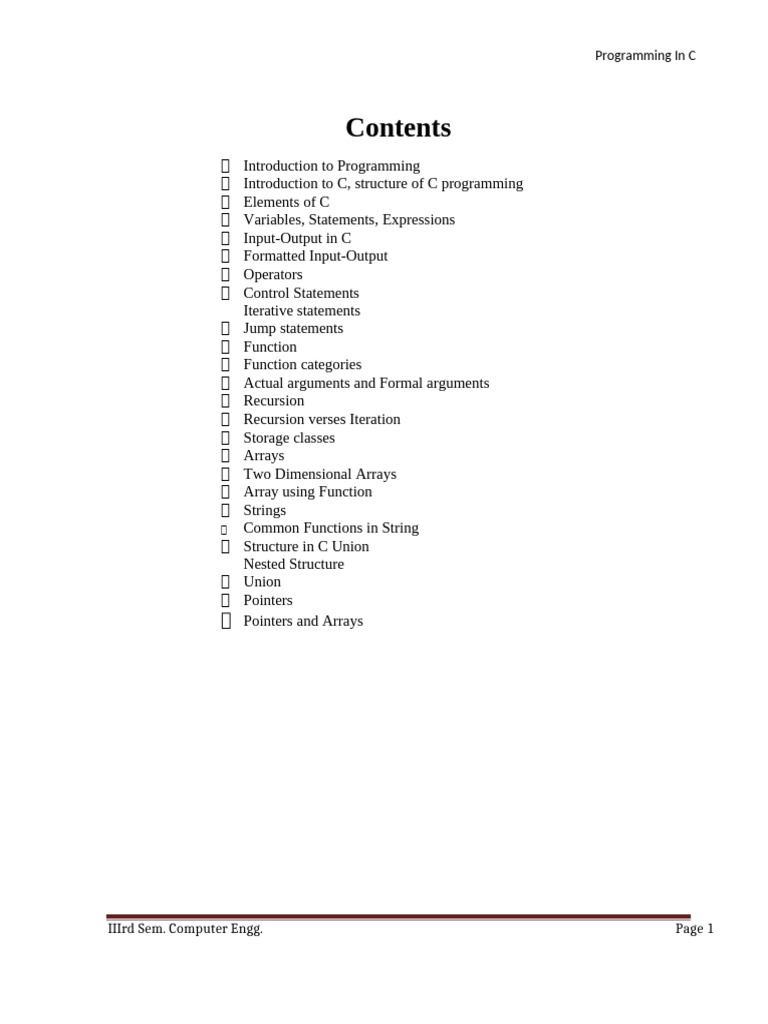 Comprehensive Guide to C Programming | PDF | Programming | Computer Program