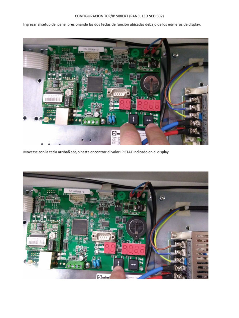 Configuración TCP/IP Panel SCD 502 | PDF
