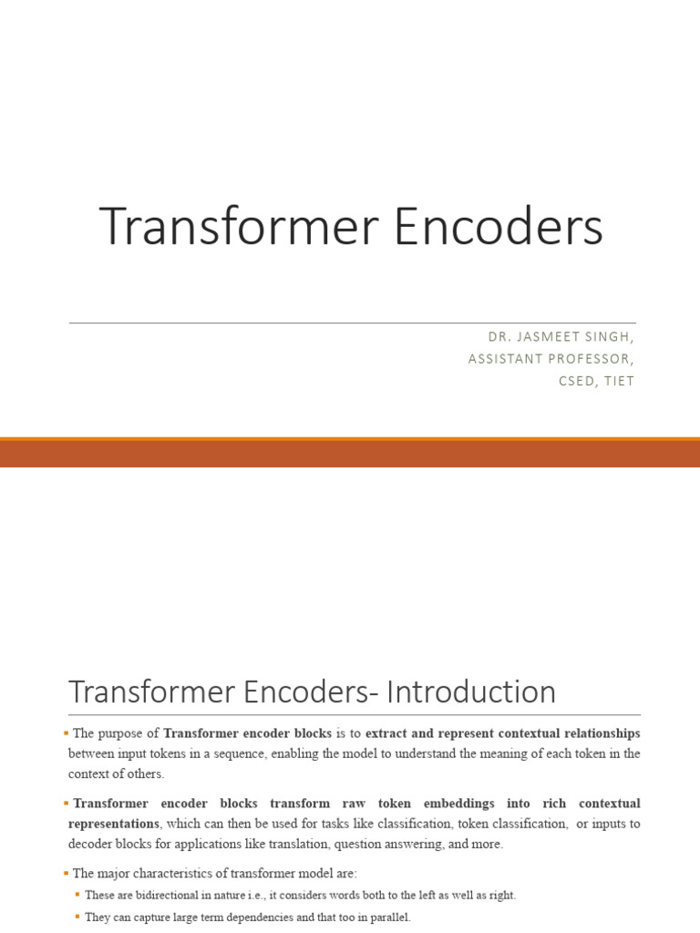 Understanding Transformer Encoders | PDF | Algorithms | Learning