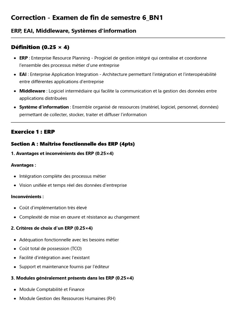 ERP et EAI : Guide complet des systèmes | PDF | Progiciel de gestion ...