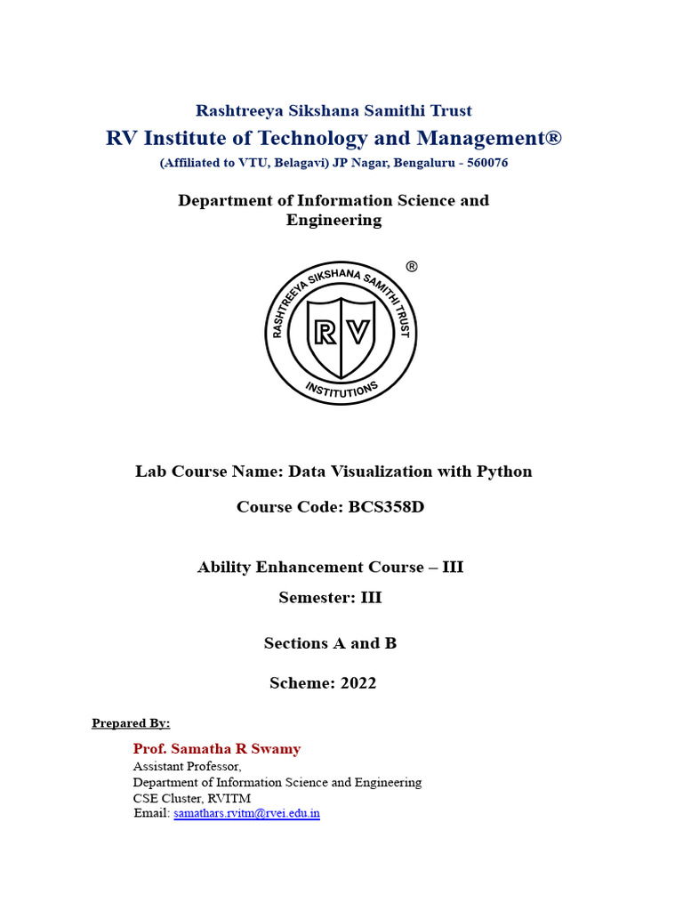 3rd Sem Data Visualization Lab Manual | PDF | Computer Program ...
