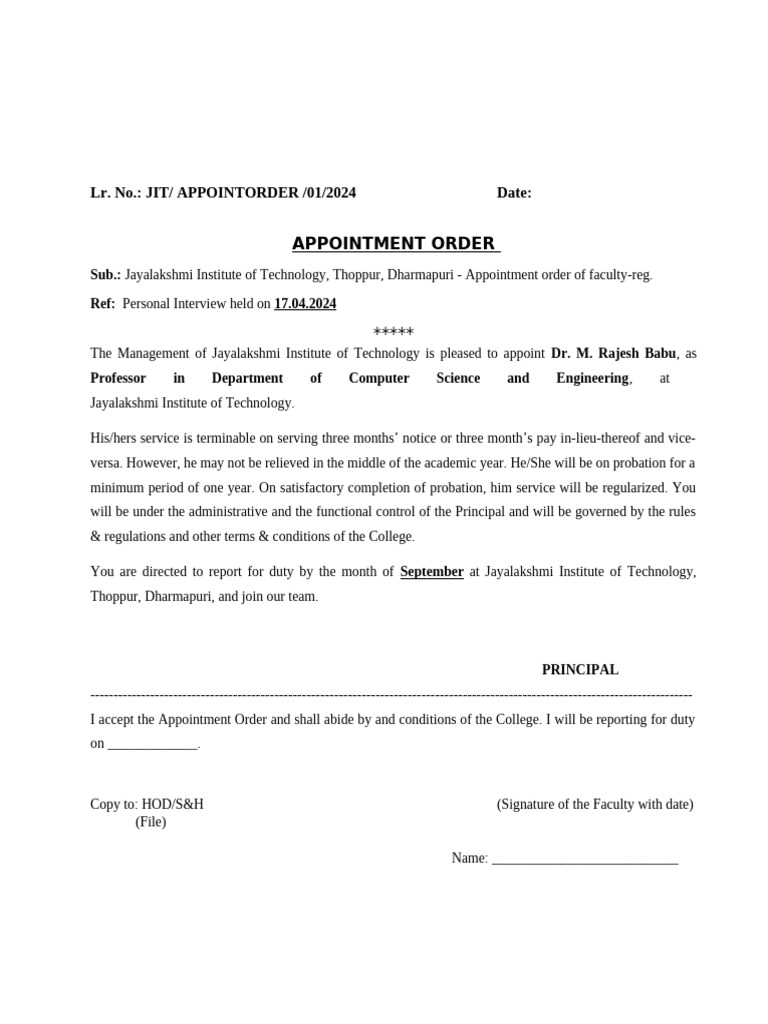 Appointment of Faculty Order-4!1!2025 | PDF