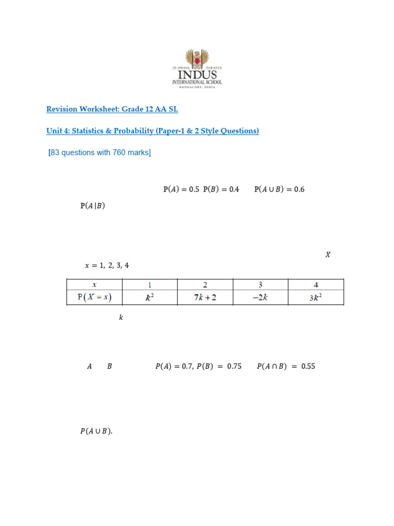Grade 12 Statistics & Probability Worksheet | PDF | Linear Regression ...