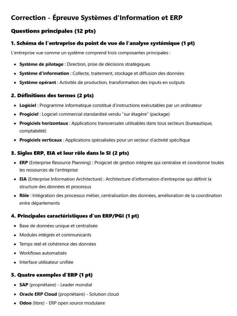 Systèmes d'Information et ERP : Guide Complet | PDF | Progiciel de ...