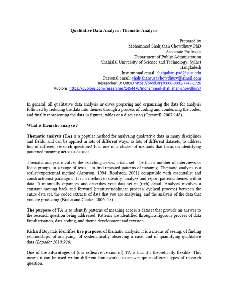 Understanding Thematic Analysis in Research | PDF | Science | Methodology