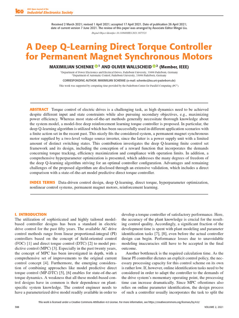 Deep Q-Learning for Torque Control | PDF | Power Electronics ...