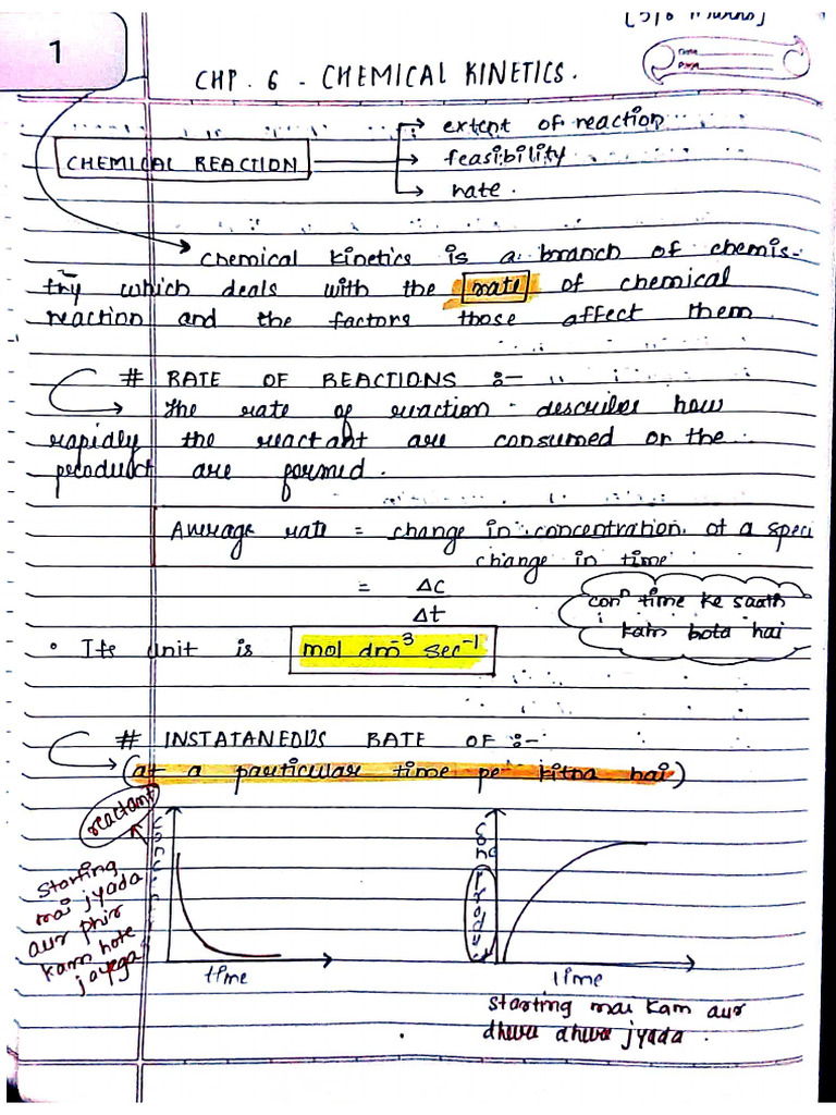 6th CHPT CHEMICAL KINETICS | PDF