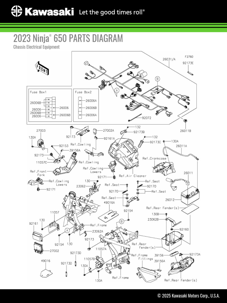 2023 Ninja 650 Parts List & Diagram | PDF | Electrical Engineering