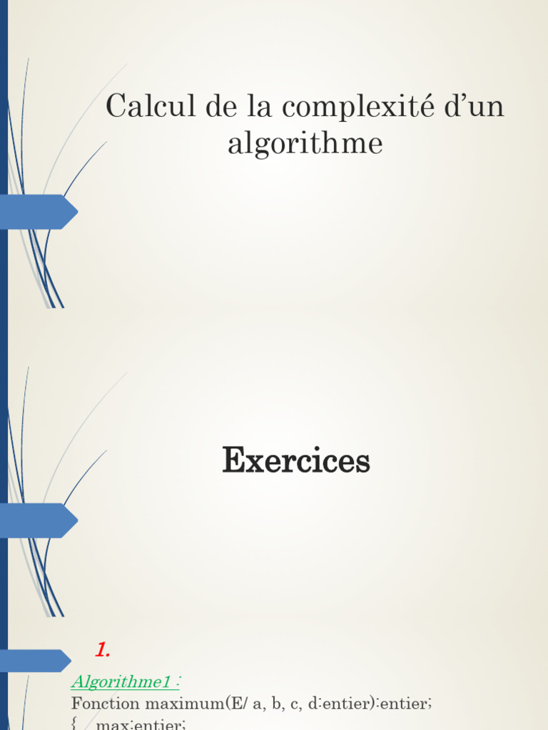 Complexité des algorithmes et exercices | PDF | Algèbre | Informatique ...