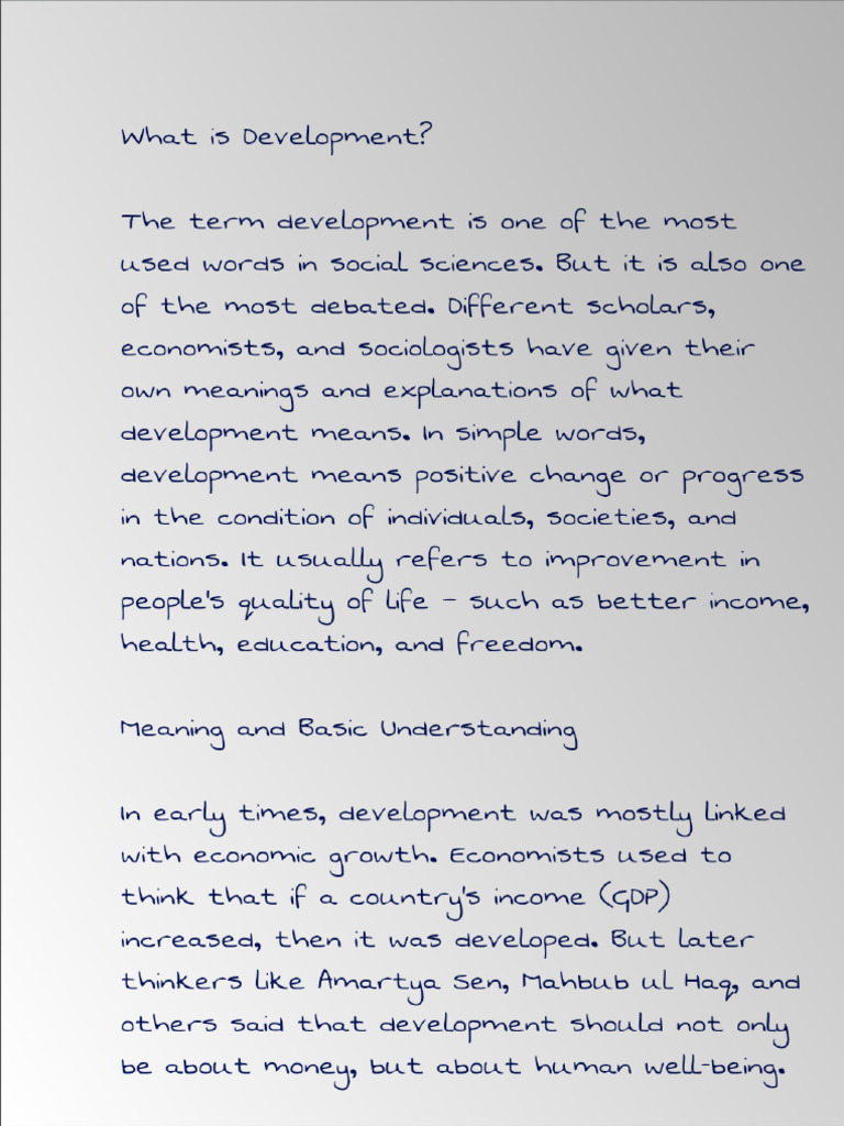Concept and Meaning of Development Notes | PDF