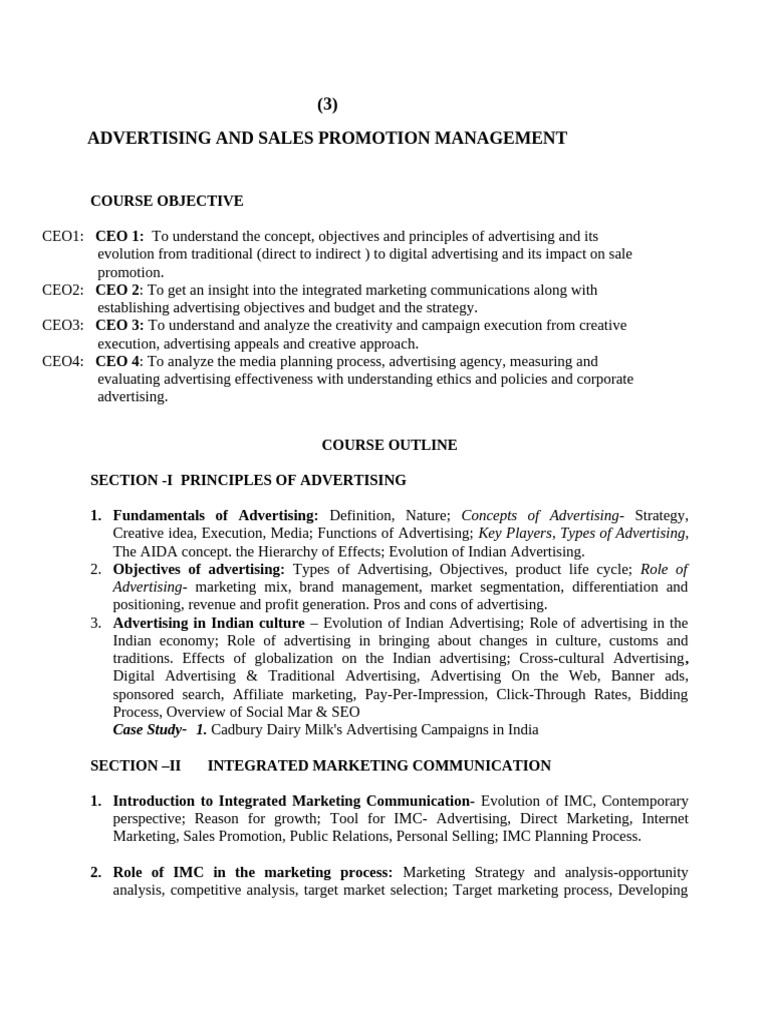 Advertising & Sales Promotion Management | PDF | Advertising | Marketing