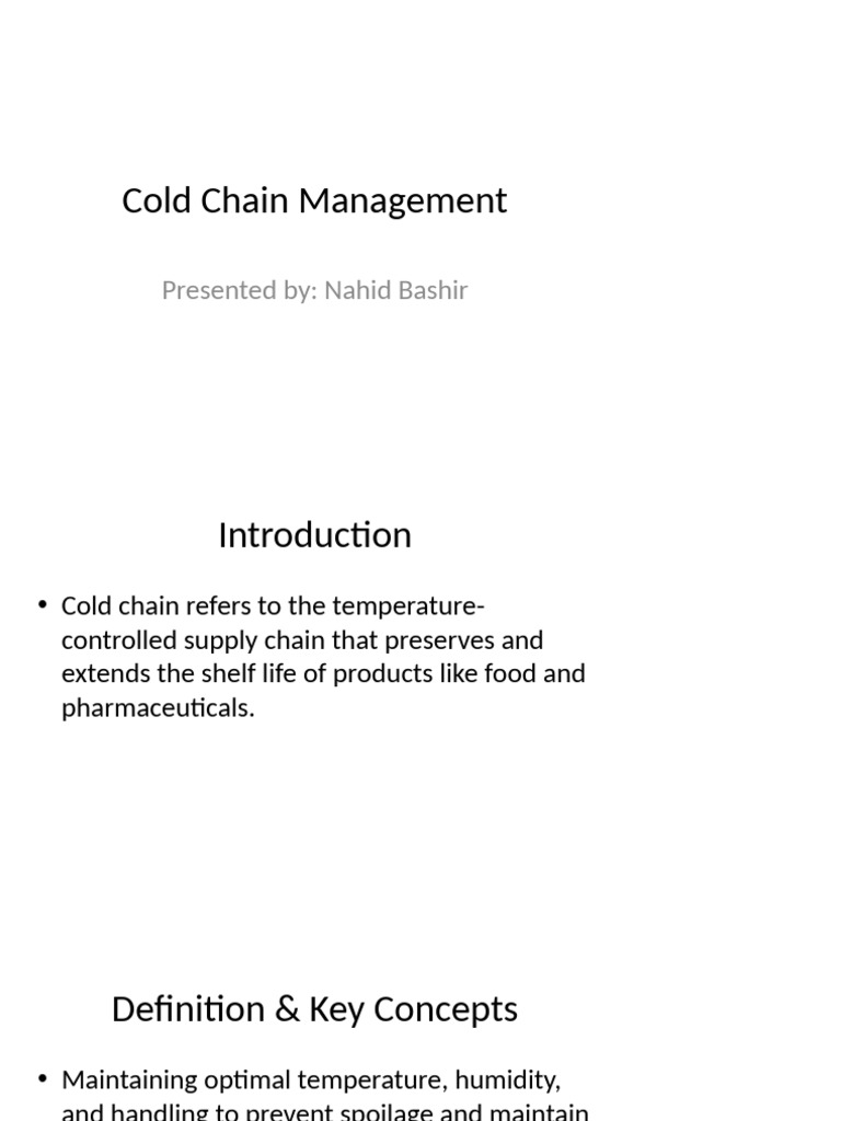 Cold Chain Management Rebuilt | PDF