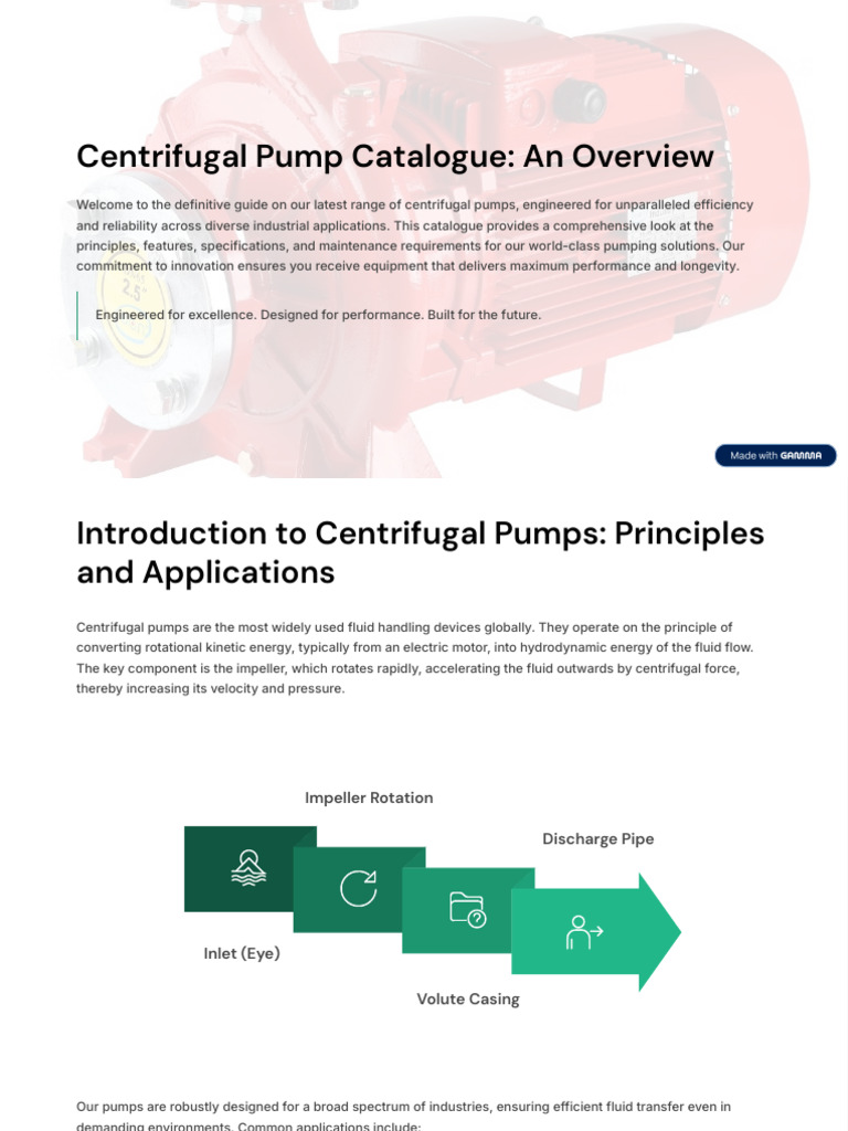 Centrifugal Pump Catalogue Overview | PDF | Pump | Mechanical Engineering