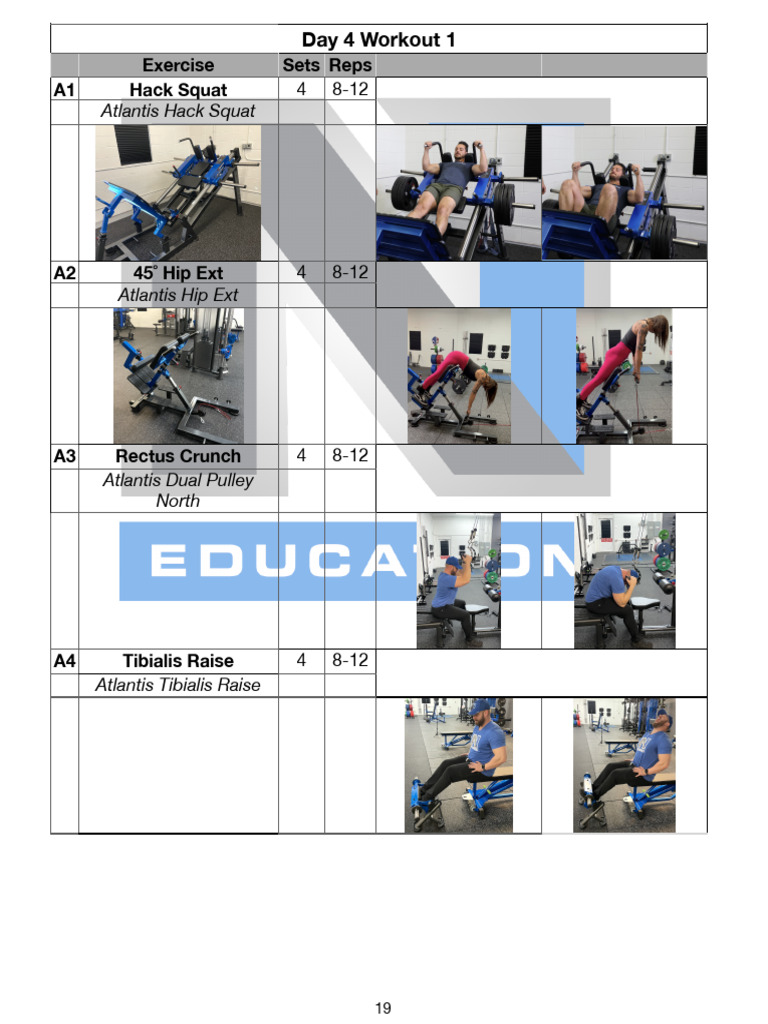 N1 HQ 4 Day Workouts Day 4 Workout 1 | PDF