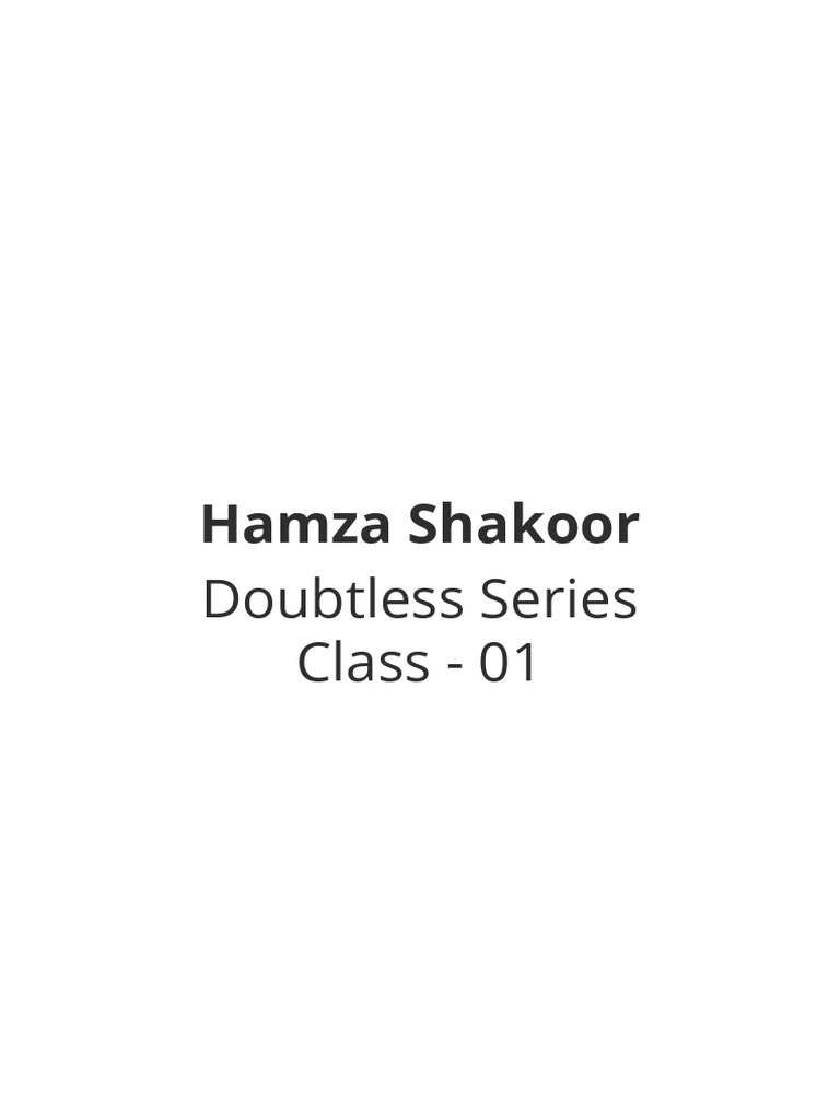 Doubtless Class 1 & 2 | PDF